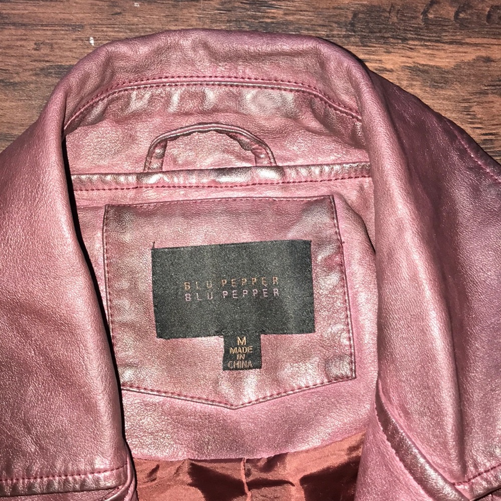 Blu pepper pleather jacket burgundy only wore once - Picture 3 of 8